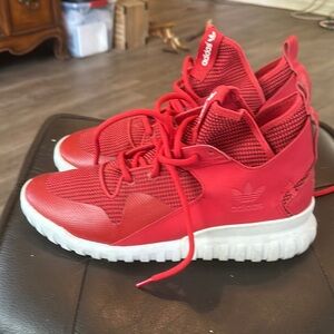 ADIDAS ORIGINLAS TUBULAR RADIAL SNEAKER MENS RED MONO STRIPE 10.5